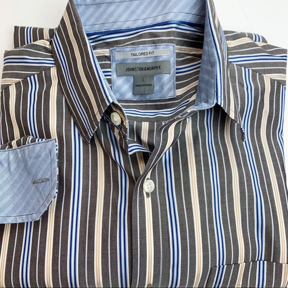 Johnston & Murphy Multi-Striped Dress Shirt